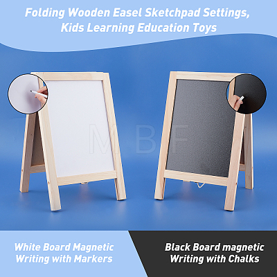 Folding Wooden Easel Sketchpad Settings DIY-WH0199-32-1