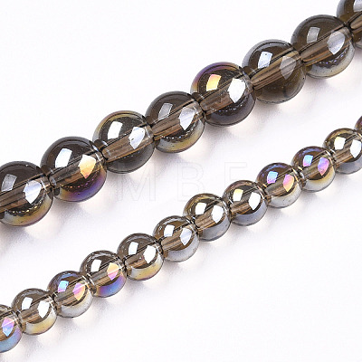 Electroplate Transparent Glass Beads Strands GLAA-T032-T8mm-AB02-1