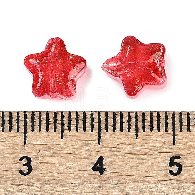 Transparent Spray Painted Frosted Glass Beads GLAA-NH0003-01I-1