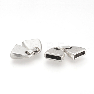 Tibetan Style Alloy Fold Over Clasps X-TIBE-R308-05AS-RS-1
