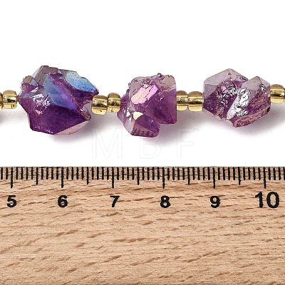 Electroplated Raw Rough Natural Amethyst Beads Strands G-Z131-J02-08-1