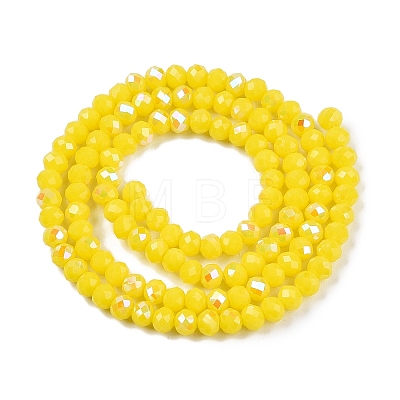 Electroplate Opaque Solid Color Glass Beads Strands EGLA-A044-P3mm-L04-1