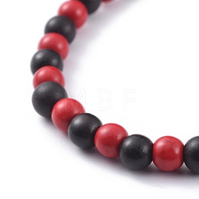 Natural Sandalwood Beads Stretch Bracelets BJEW-JB04679-03-1