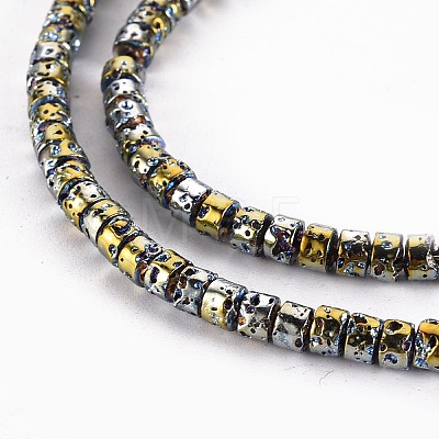 Electroplated Natural Lava Rock Beads Strands G-T114-68C-1