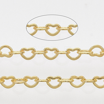 Soldered Brass Heart Chains CHC-T008-03G-1