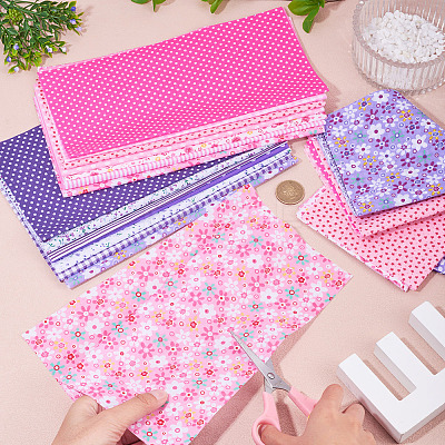 28Pcs 2 Colors Printed Cotton Fabric DIY-TA0014-86-1