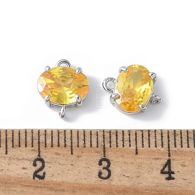 Brass Pave Cubic Zirconia Connector Charms KK-F892-53P-08-1