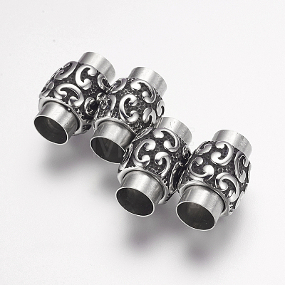 304 Stainless Steel Magnetic Clasps with Glue-in Ends X-STAS-F124-05AS-1