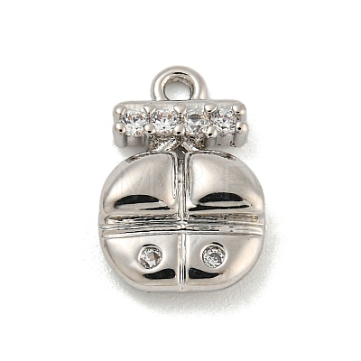 Brass Micro Pave Clear Cubic Zirconia Pendants LS-KK-O008-01A-P-1