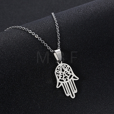 Hollow Hamsa Hand Pendant Necklace DQ3494-2-1