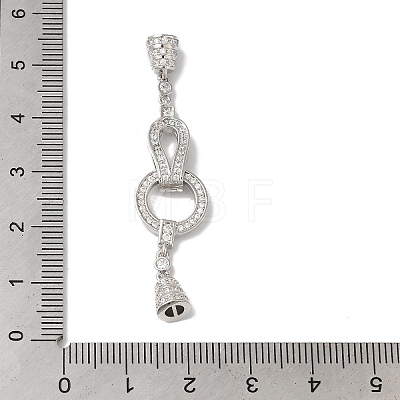 Rack Plating Brass Micro Pave Clear Cubic Zirconia Fold Over Clasps KK-A222-18P-1