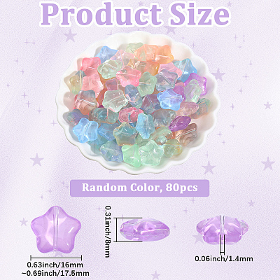80Pcs Transparent Glass Beads GLAA-PA0001-78-1