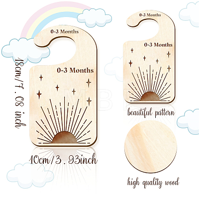 Wood Baby Closet Size Dividers AJEW-WH0352-001-1