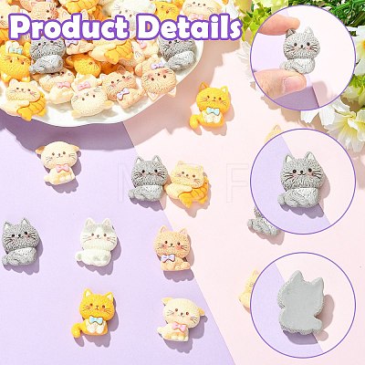 60Pcs Resin Cabochons RESI-CJZ0001-07-1