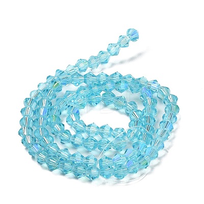 Transparent Electroplate Glass Beads Strands GLAA-F029-3mm-D20-1