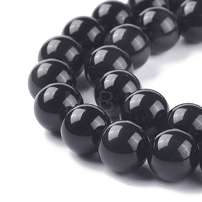 Natural Obsidian Bead Strands GSR10mmC132-1