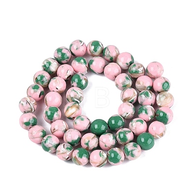 Assembled Synthetic Turquoise and Trochus Shell Beads Strands G-N369-02A-01-1