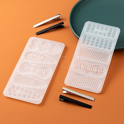 2Pcs 2 Style Geometry Shapes Silicone Hair Clip Molds DIY-LS0003-97-1