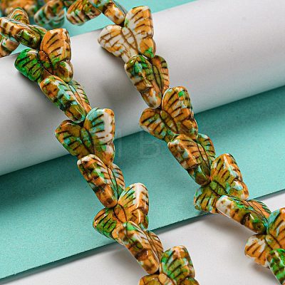 Spray Painted Synthetic Turquoise Beads Strands G-E617-A03-02-1