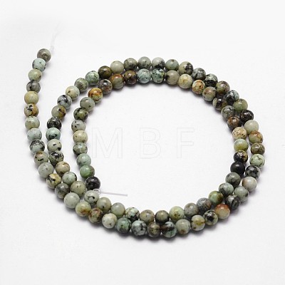Natural African Turquoise(Jasper) Beads Strands X-G-D840-90-4mm-1