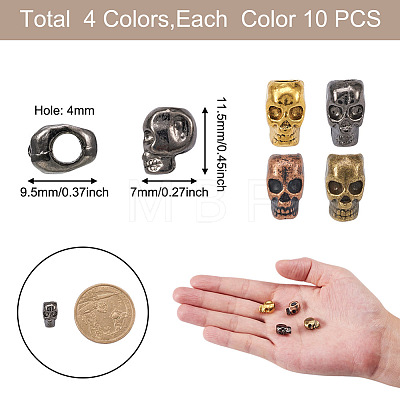 Yilisi 40Pcs 4 Colors Alloy European Beads FIND-YS0001-02-1