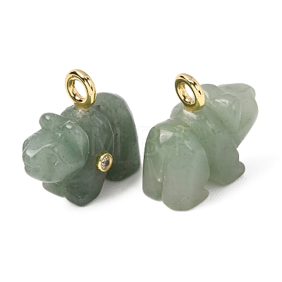 Natural Green Aventurine Carved Pendants G-H357-02G-12-1