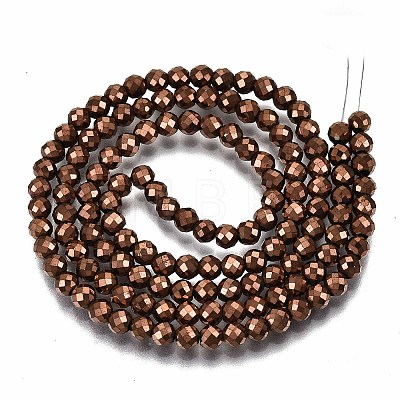 Electroplate Non-magnetic Synthetic Hematite Beads Strands G-T114-60A-R-1