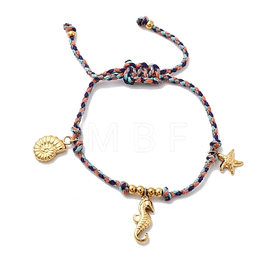 Ocean Series 304 Stainless Steel Charm Bracelets BJEW-K237-25B-G-1