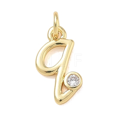 Brass Micro Pave Clear Cubic Zirconia Charms KK-D289-66G-Q-1