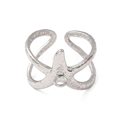 Starfish 304 Stainless Steel Cuff Ring Settings SA-CBA7DC2-01P-1