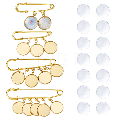 4Pcs 4 Styles Steel Kilt Pins DIY Jewelry Kits JEWB-FH00041-1