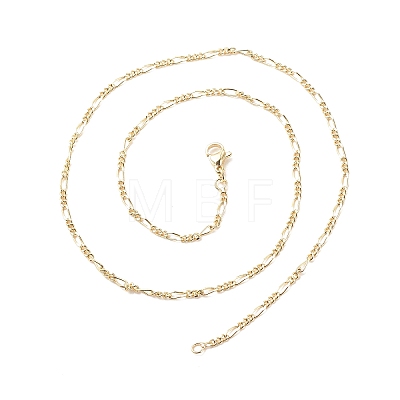 Brass Figaro Chains Necklace for Women X-NJEW-P265-28G-1