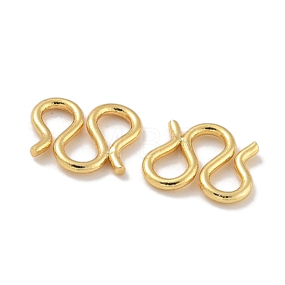 Brass S-Hook Clasps KK-P284-12G-01-1