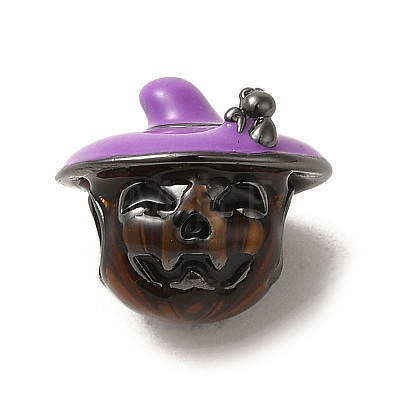 Halloween Brass Enamel European Beads X1-KK-A203-04B-B-1