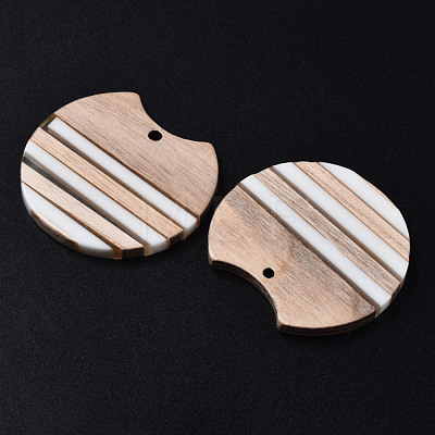 Resin & Wood Pendants X-RESI-N025-014A-B01-1