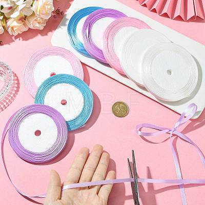 8Rolls 4 Colors Single Face Satin Ribbon OCOR-FS0001-10E-1
