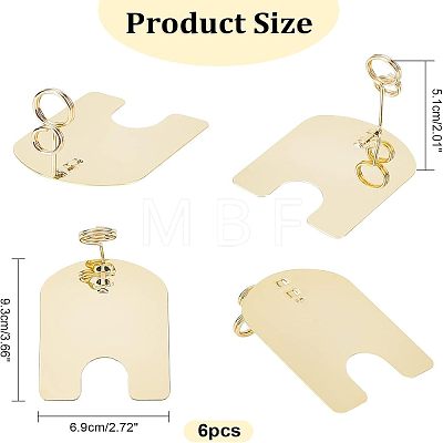 Iron Table Card Holders AJEW-WH0307-22G-1