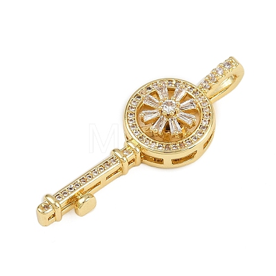 Brass Micro Pave Clear Cubic Zirconia Pendants KK-D409-21G-1