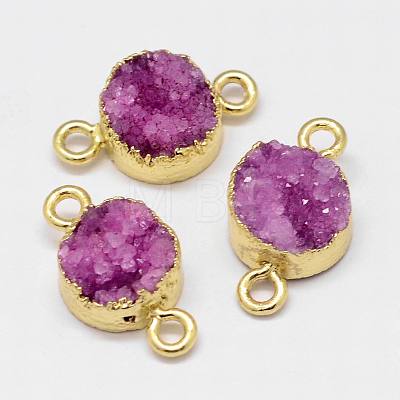 Electroplated Natural & Dyed Druzy Agate Links connectors G-N0168-014B-1