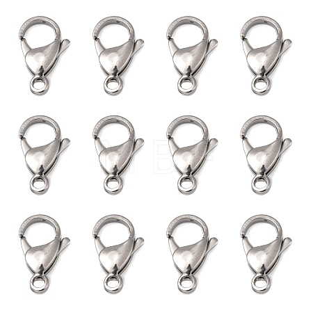Tarnish Resistant Polished 316 Surgical Stainless Steel Lobster Claw Clasps STAS-R072-18A-1