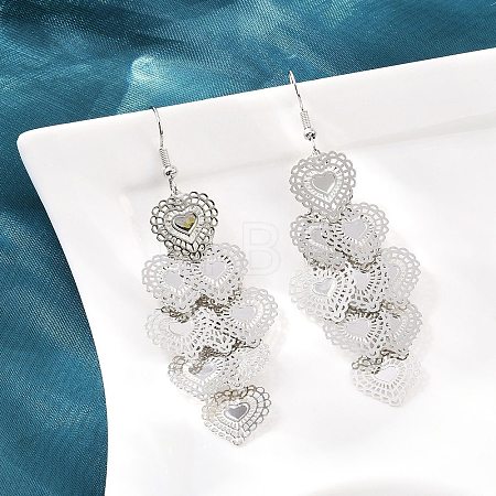 Brass Dangle Earrings EJEW-B157-02A-P-1
