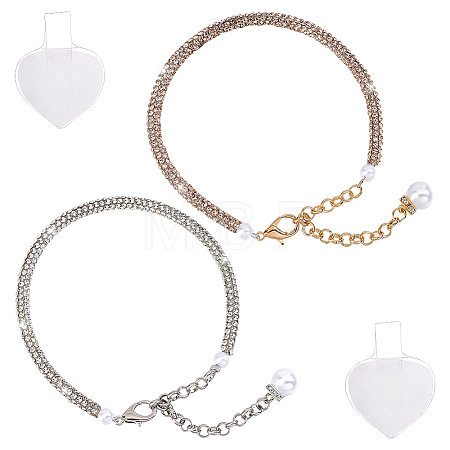 2Bags 2 Colors Rhinestone Anti-Loose High Heel Shoelaces DIY-PH0038-58-1