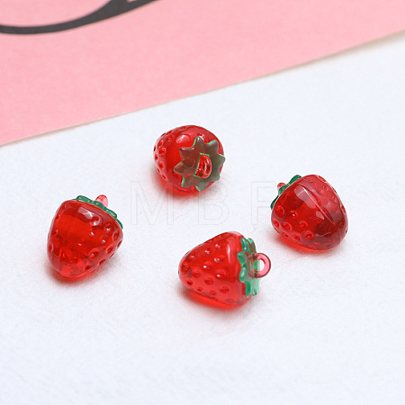 Transparent Resin Imitation Fruit Pendants X-INS-PW0001-02C-01-1