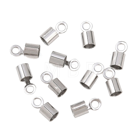 304 Stainless Steel Fold Over Crimp Cord Ends STAS-P434-05E-P-1