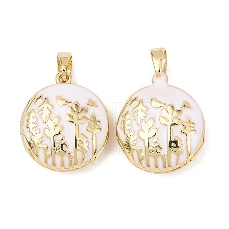Brass Enamel Locket Pendants KK-G543-01G-01-1