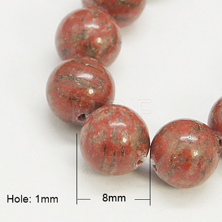 Natural Sesame Jasper/Kiwi Jasper Beads Strands X-G-G149-8mm-2-1