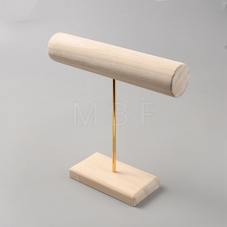 Wood T Bar Bracelet Display Stands AJEW-WH0534-19A-1