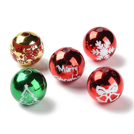 UV Plated & Printed Acrylic Beads SACR-G034-04-1