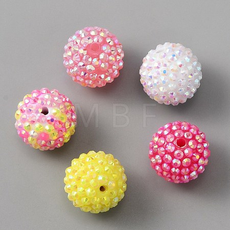 20Pcs Resin Rhinestone Beads RESI-WH0001-03A-1