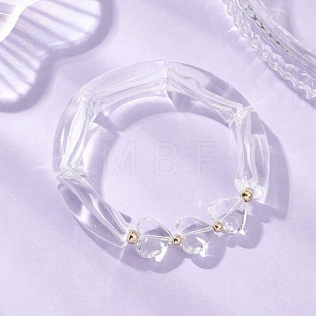 Glass Beads Stretch Bracelets for Women BJEW-JB12948-1